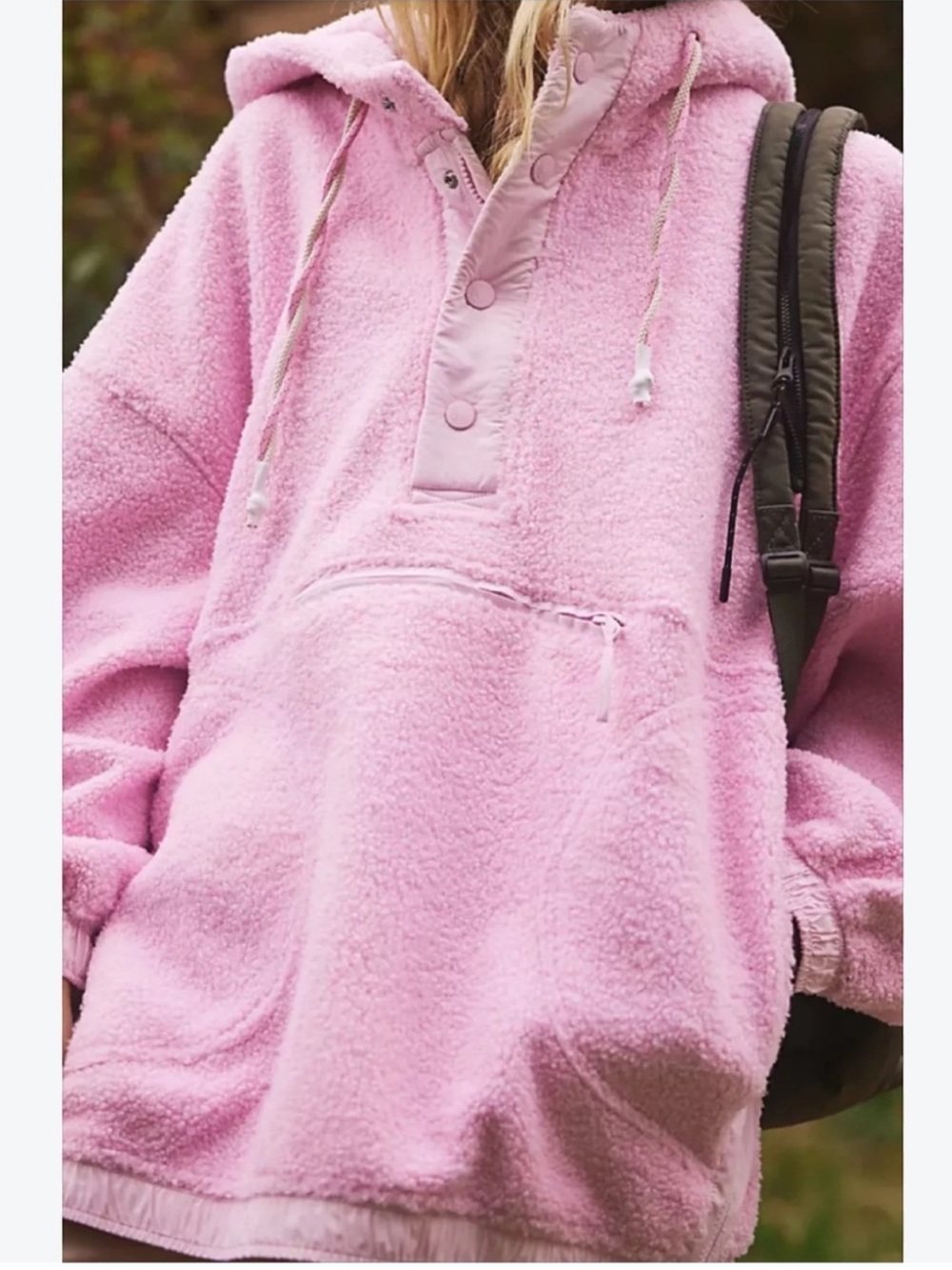 FP Movement Free People Fuzzy Was She Pullover Women’s XL Pink Fleece Oversized